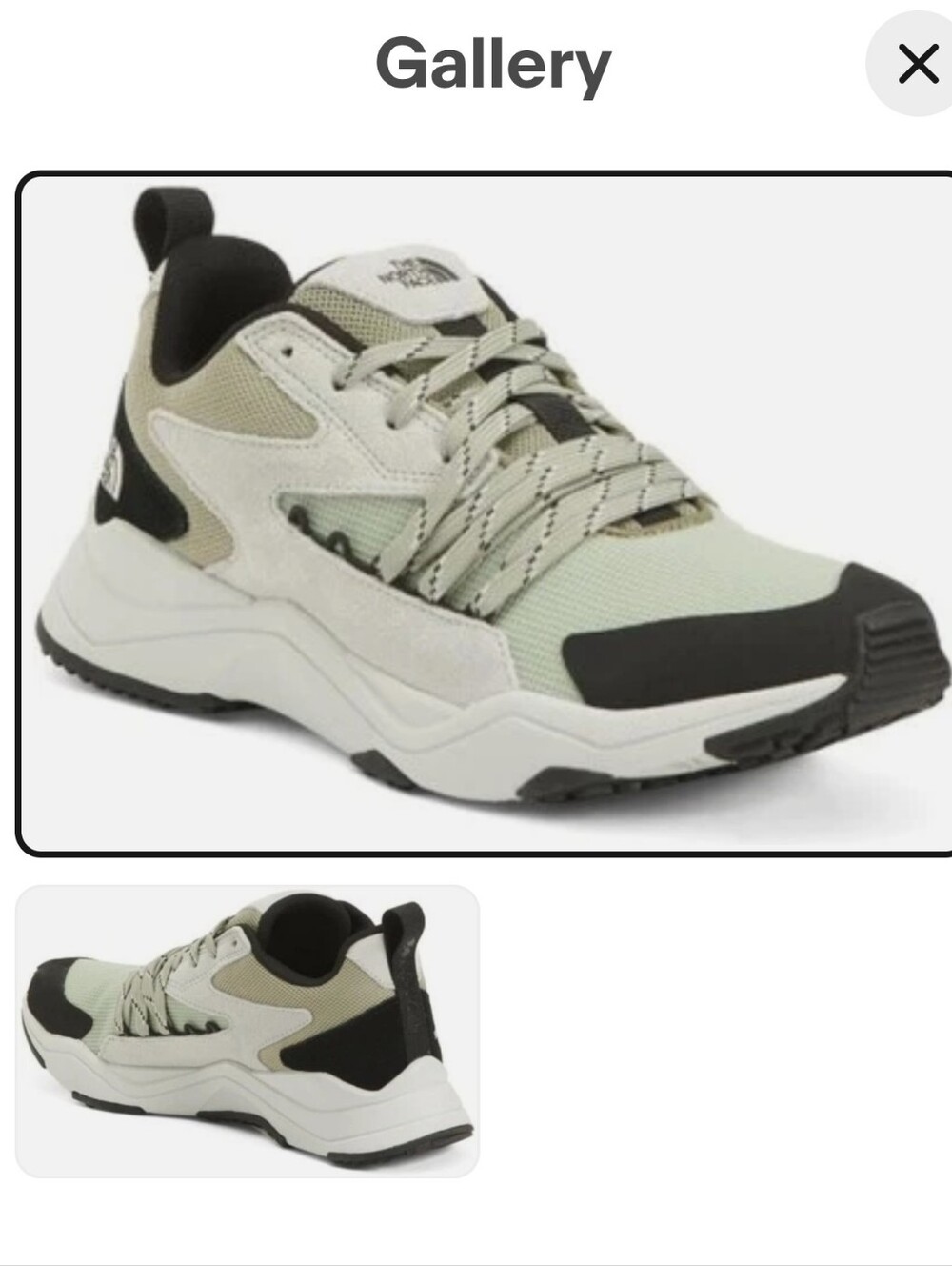 💰The North Face Sage Green and Black Trail Sneakers